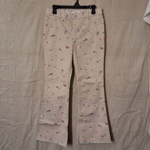 Wonder Nation Beige Patterned Girls Jeggings